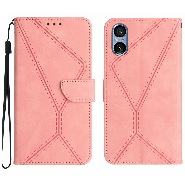 Stitching Embossed Leather Phone Case, For Sony Xperia 1 III, For Sony Xperia 1 IV, For Sony Xperia 1 V, For Sony Xperia 5 III, For Sony Xperia 5 IV, For Sony Xperia 5 V, For Sony Xperia 10 III, For Sony Xperia 10 IV