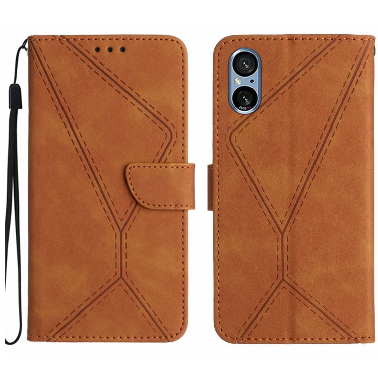 Stitching Embossed Leather Phone Case, For Sony Xperia 1 III, For Sony Xperia 1 IV, For Sony Xperia 1 V, For Sony Xperia 5 III, For Sony Xperia 5 IV, For Sony Xperia 5 V, For Sony Xperia 10 III, For Sony Xperia 10 IV