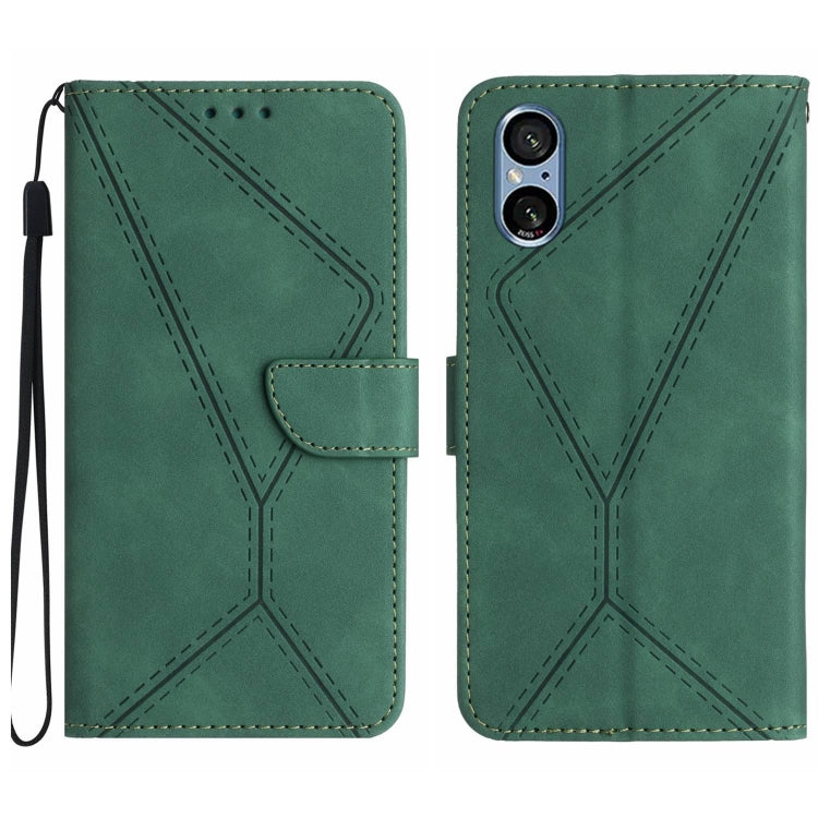Stitching Embossed Leather Phone Case, For Sony Xperia 1 III, For Sony Xperia 1 IV, For Sony Xperia 1 V, For Sony Xperia 5 III, For Sony Xperia 5 IV, For Sony Xperia 5 V, For Sony Xperia 10 III, For Sony Xperia 10 IV