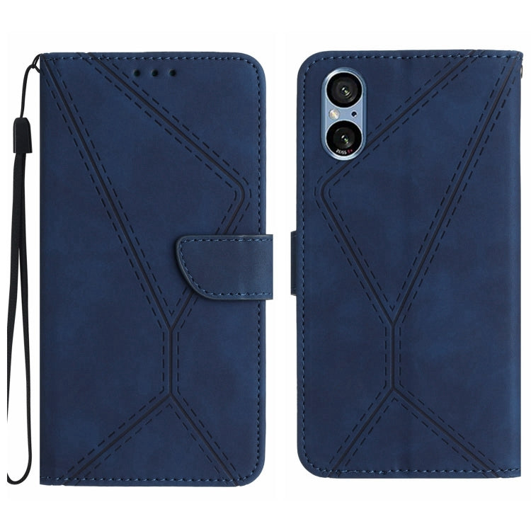 Stitching Embossed Leather Phone Case, For Sony Xperia 1 III, For Sony Xperia 1 IV, For Sony Xperia 1 V, For Sony Xperia 5 III, For Sony Xperia 5 IV, For Sony Xperia 5 V, For Sony Xperia 10 III, For Sony Xperia 10 IV