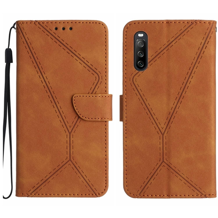 Stitching Embossed Leather Phone Case, For Sony Xperia 1 III, For Sony Xperia 1 IV, For Sony Xperia 1 V, For Sony Xperia 5 III, For Sony Xperia 5 IV, For Sony Xperia 5 V, For Sony Xperia 10 III, For Sony Xperia 10 IV