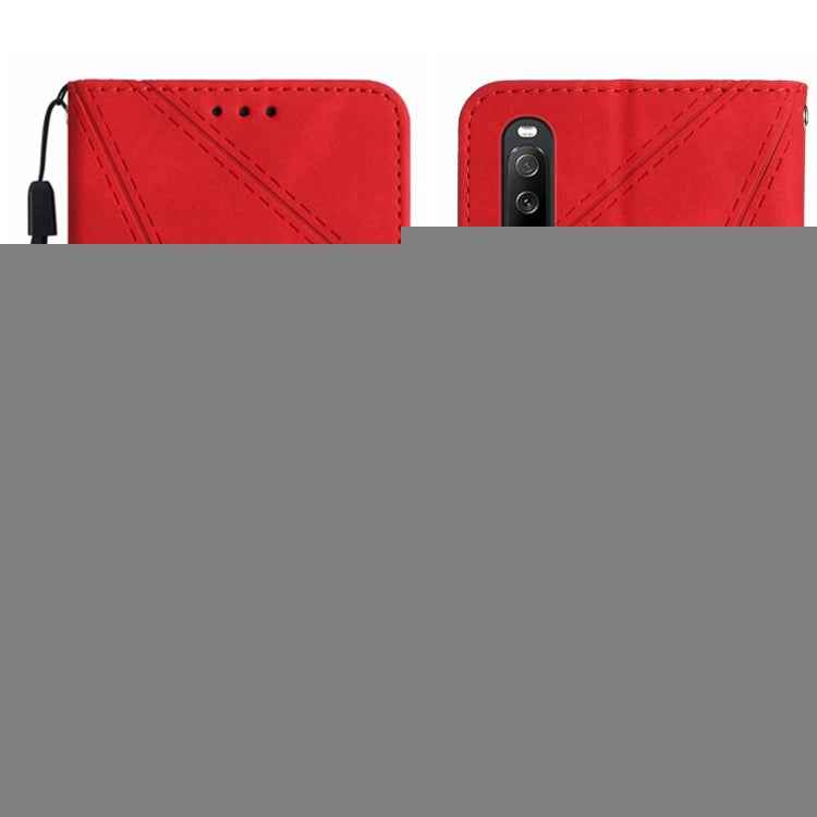 Stitching Embossed Leather Phone Case, For Sony Xperia 10 V