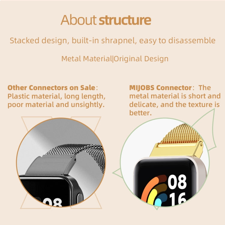 Mijobs Milan Buckle Metal Watch Band, For Redmi Watch 3