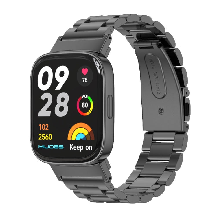 Mijobs Three-Bead Metal Stainless Steel Watch Band