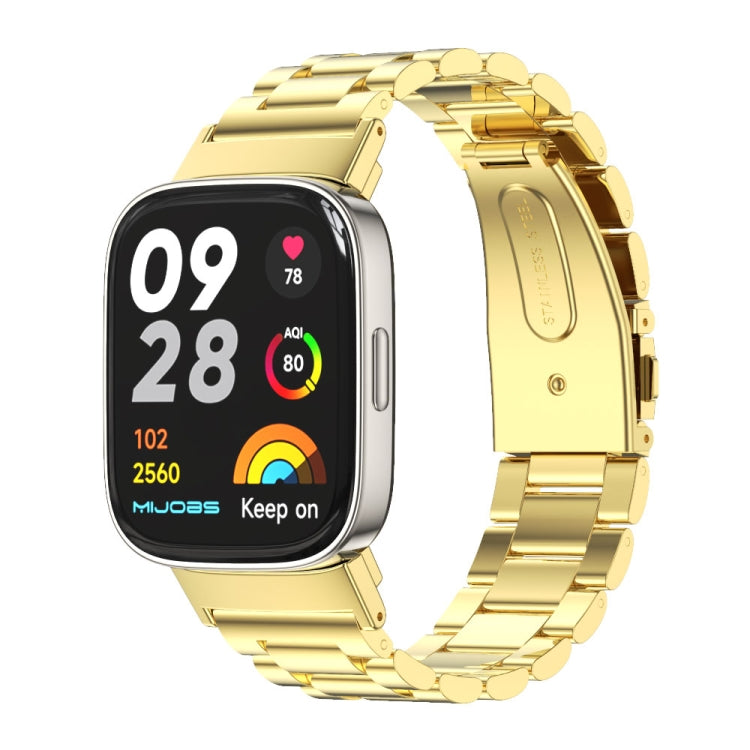 Mijobs Three-Bead Metal Stainless Steel Watch Band