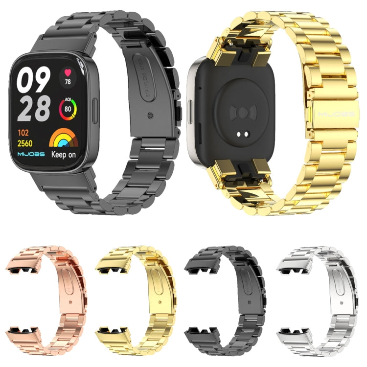 Mijobs Three-Bead Metal Stainless Steel Watch Band