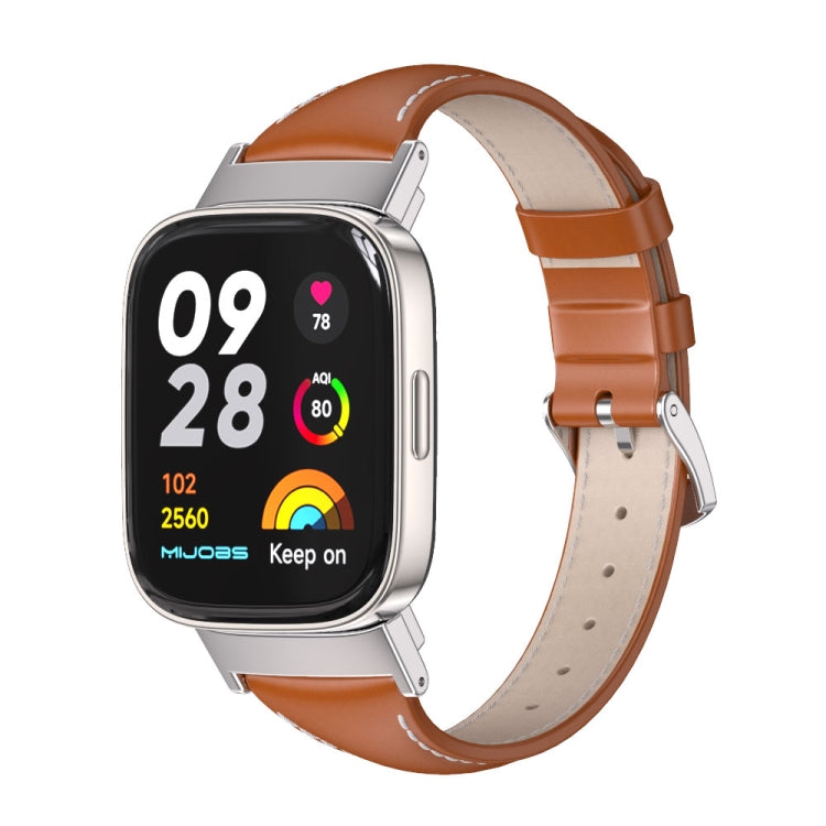 Mijobs Genuine Leather Slim Watch Band