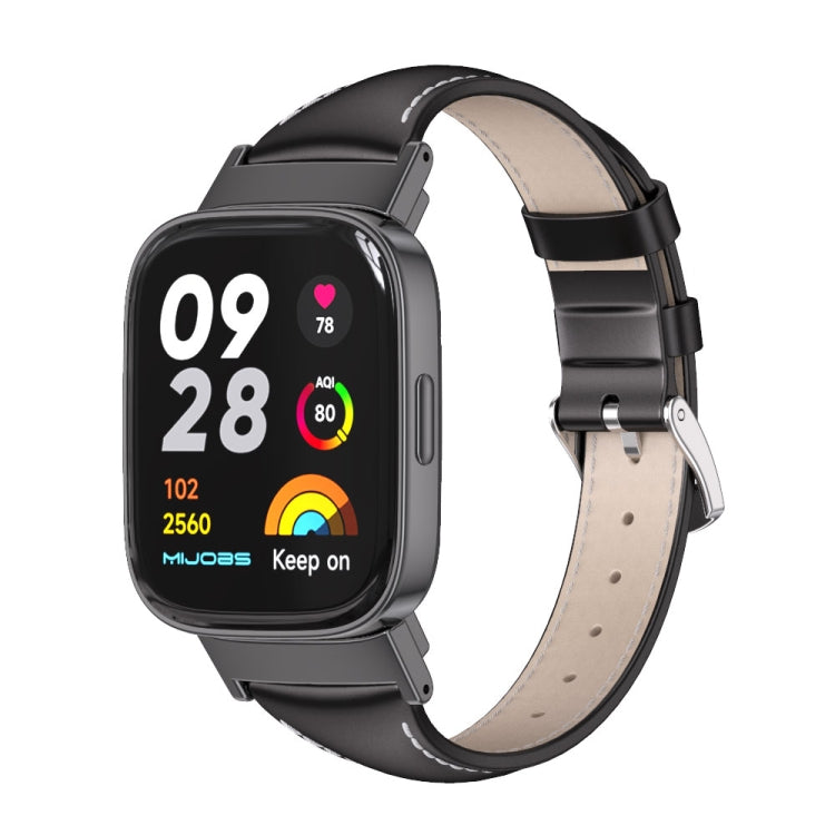 Mijobs Genuine Leather Slim Watch Band