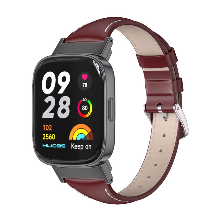 Mijobs Genuine Leather Slim Watch Band