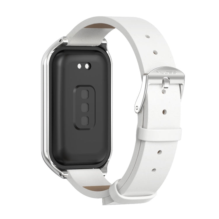 Mijobs Metal Shell Microfiber PU Leather Watch Band
