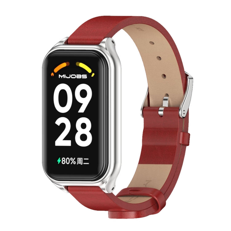 Mijobs Metal Shell Microfiber PU Leather Watch Band