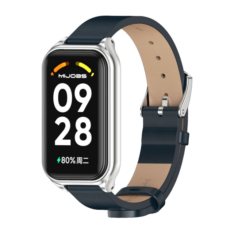 Mijobs Metal Shell Microfiber PU Leather Watch Band