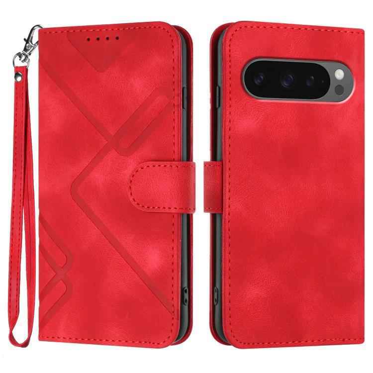Line Pattern Skin Feel Leather Phone Case, For Google Pixel 10a, For Google Pixel 10 Pro XL, For Google Pixel 10 / Pixel 10 Pro, For Google Pixel 9a, For Google Pixel 9 Pro, For Google Pixel 9, For Google Pixel 8a, For Google Pixel 7 Pro 5G