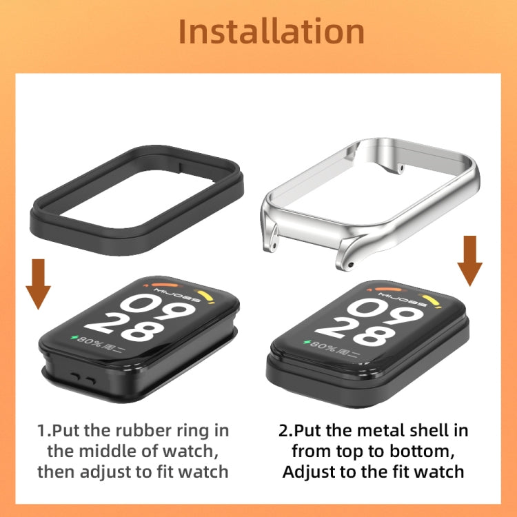 Mijobs Metal Shell Nylon Breathable Watch Band