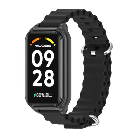 Mijobs Metal Shell Ocean Silicone Watch Band
