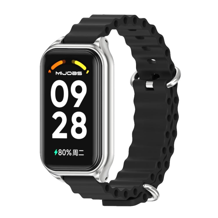 Mijobs Metal Shell Ocean Silicone Watch Band