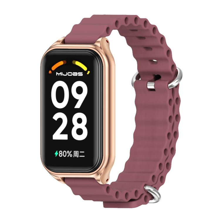 Mijobs Metal Shell Ocean Silicone Watch Band