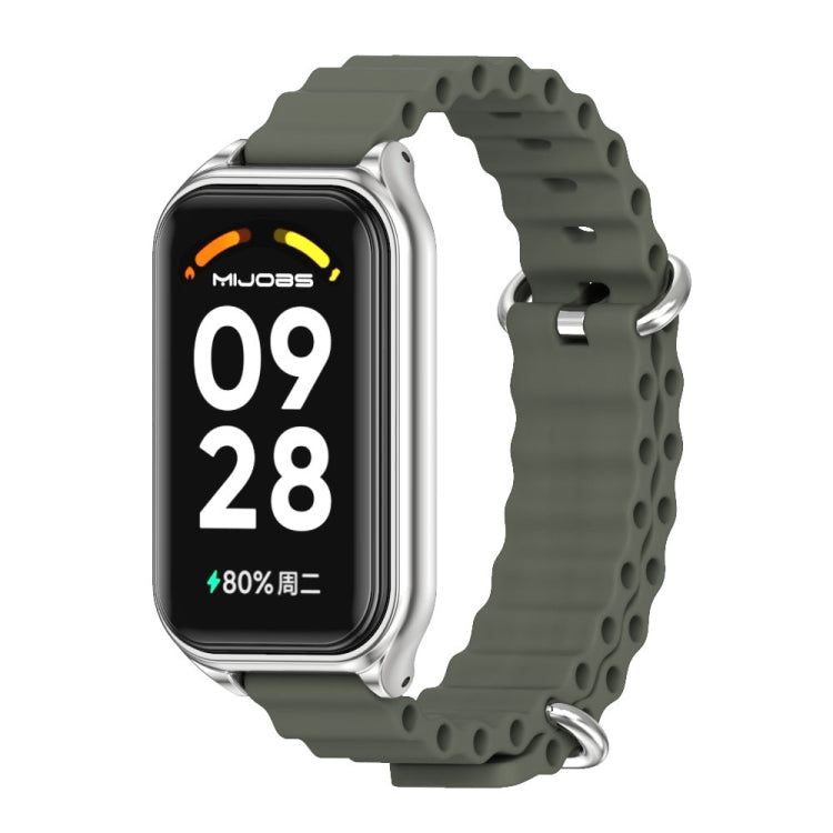 Mijobs Metal Shell Ocean Silicone Watch Band