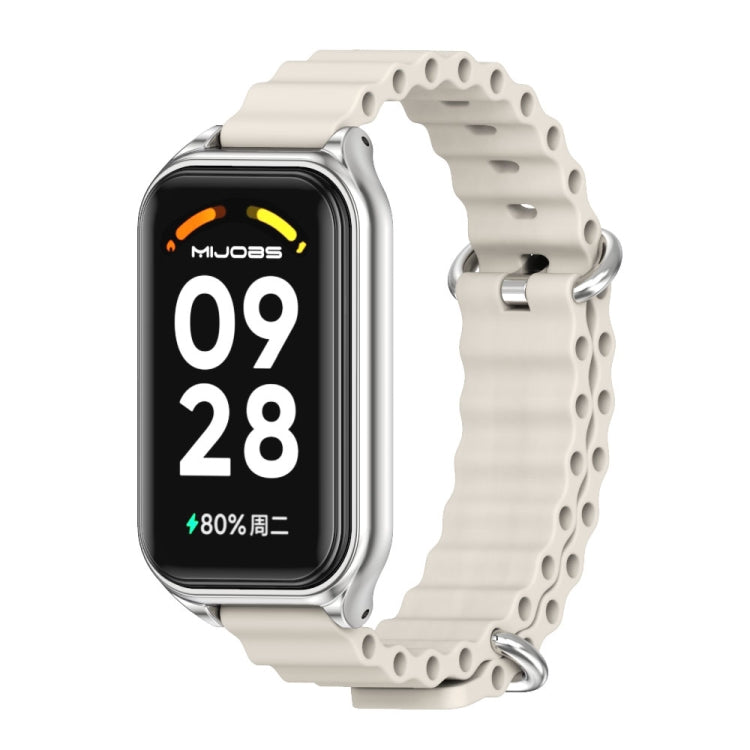 Mijobs Metal Shell Ocean Silicone Watch Band