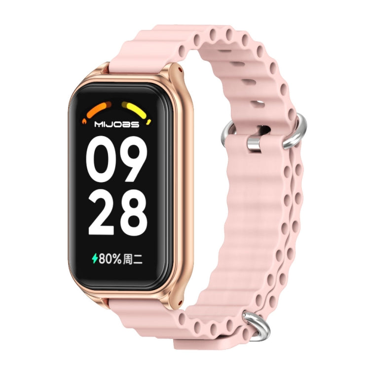 Mijobs Metal Shell Ocean Silicone Watch Band