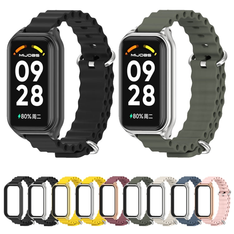 Mijobs Metal Shell Ocean Silicone Watch Band