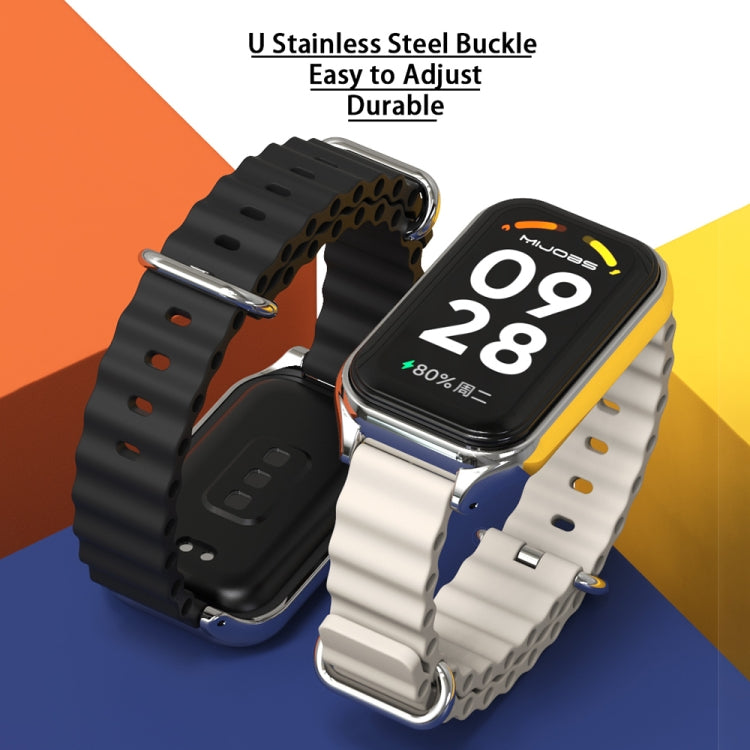 Mijobs Metal Shell Ocean Silicone Watch Band