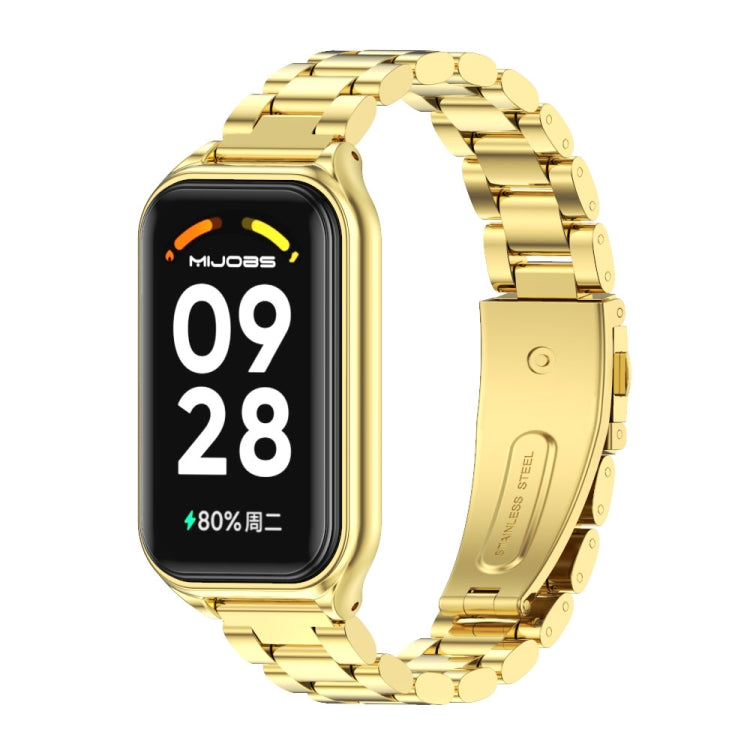 Mijobs Metal Shell + Three-Bead Stainless Steel Watch Band