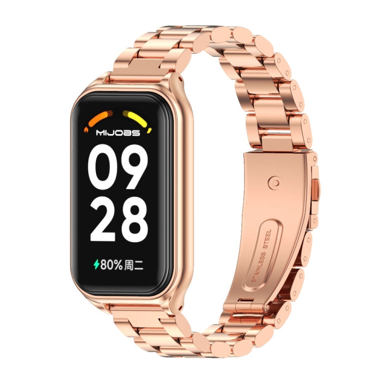 Mijobs Metal Shell + Three-Bead Stainless Steel Watch Band