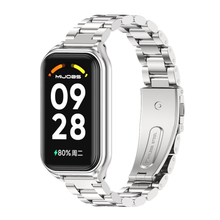 Mijobs Metal Shell + Three-Bead Stainless Steel Watch Band