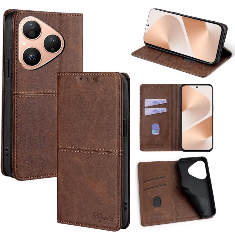Cow Texture Magnetic Leather Phone Case, For Huawei Enjoy 90 Pro Max 5G, For Huawei Enjoy 90 Plus 5G, For Huawei Maimang 40 5G, For Huawei Pura 80 5G, For Huawei nova 14 Ultra 5G, For Huawei nova 14 Pro 5G, For Huawei nova 14 5G                        ...