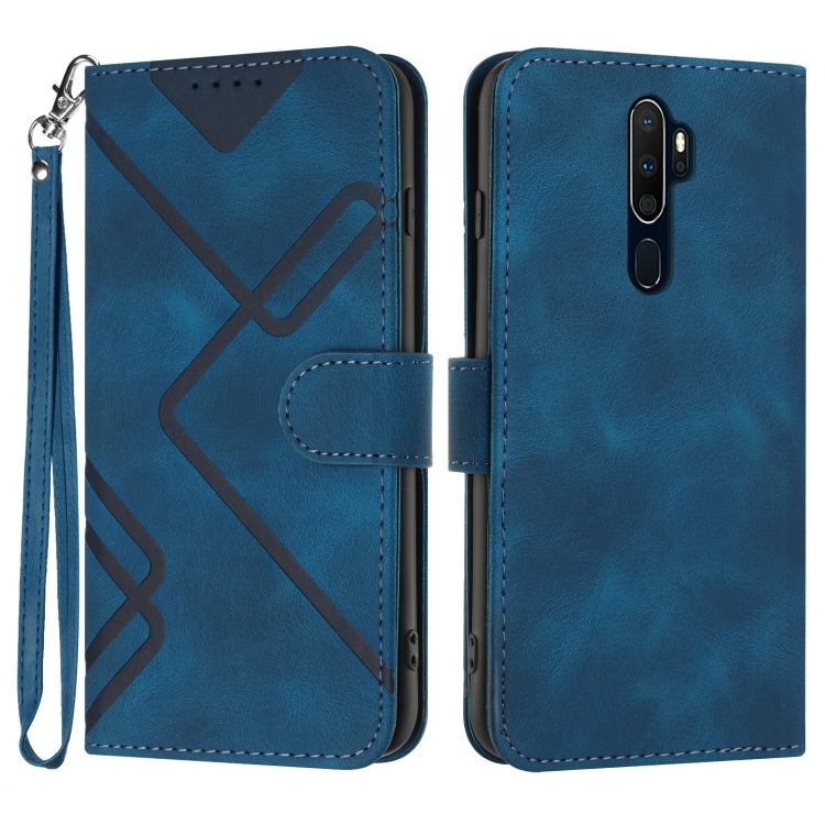 Line Pattern Skin Feel Leather Phone Case, For OPPO A74 5G/A93 5G/A54 5G, For OPPO Reno5 4G / 5G / Find X3 Lite, For OPPO A15 / A15s, For OPPO A53s / A32 / A53, For OPPO A52 / A72 / A92, For OPPO A9 2020/A5 2020