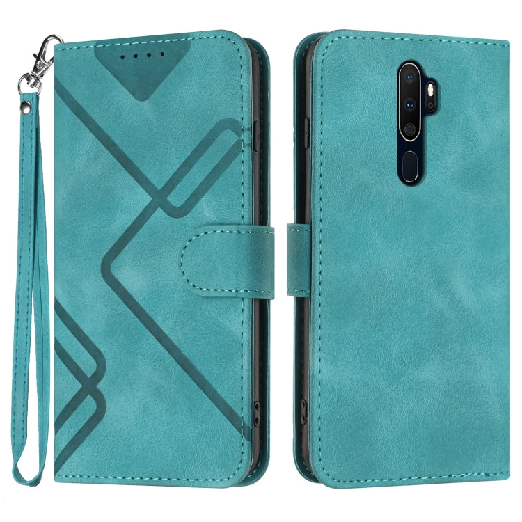 Line Pattern Skin Feel Leather Phone Case, For OPPO A74 5G/A93 5G/A54 5G, For OPPO Reno5 4G / 5G / Find X3 Lite, For OPPO A15 / A15s, For OPPO A53s / A32 / A53, For OPPO A52 / A72 / A92, For OPPO A9 2020/A5 2020