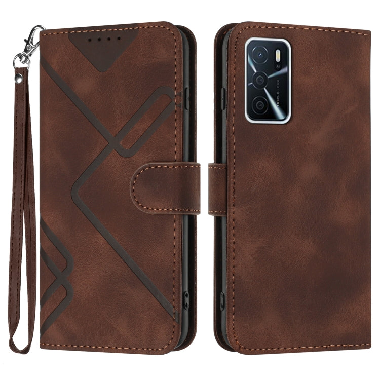 Line Pattern Skin Feel Leather Phone Case, For OPPO Reno8 5G, For OPPO A36 / A76 / A96 / K10 4G, For OPPO Reno6 Z 5G/Reno5 F/Reno5 Lite, For OPPO A16, For OPPO A16 4G/A55 5G/A53s 5G, For OPPO Reno6 Pro+ 5G, For OPPO A94 4G/A95 5G/Reno5 Z               ...