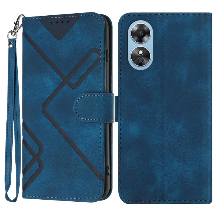 Line Pattern Skin Feel Leather Phone Case, For OPPO A1 Pro / Reno8 T 5G Global, For OPPO A77 4G Global, For OPPO A98 5G, For OPPO A17, For OPPO A57e 4G Global/A57s 4G Global, For OPPO A57s 4G/A77 5G/A57 5G, For OPPO A57 5G/A77 5G/A57 4G Global         ...