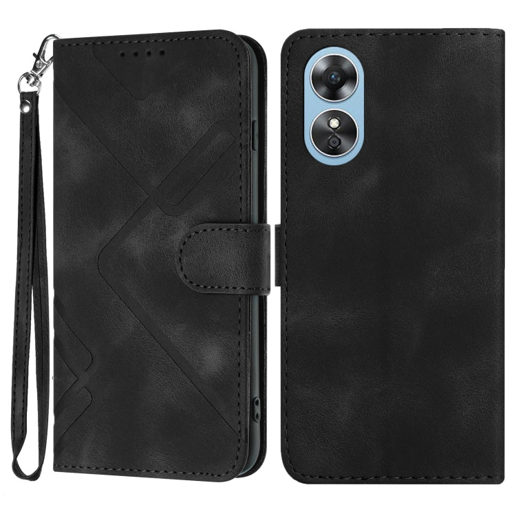 Line Pattern Skin Feel Leather Phone Case, For OPPO A1 Pro / Reno8 T 5G Global, For OPPO A77 4G Global, For OPPO A98 5G, For OPPO A17, For OPPO A57e 4G Global/A57s 4G Global, For OPPO A57s 4G/A77 5G/A57 5G, For OPPO A57 5G/A77 5G/A57 4G Global         ...