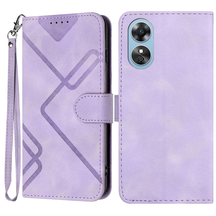 Line Pattern Skin Feel Leather Phone Case, For OPPO A1 Pro / Reno8 T 5G Global, For OPPO A77 4G Global, For OPPO A98 5G, For OPPO A17, For OPPO A57e 4G Global/A57s 4G Global, For OPPO A57s 4G/A77 5G/A57 5G, For OPPO A57 5G/A77 5G/A57 4G Global         ...