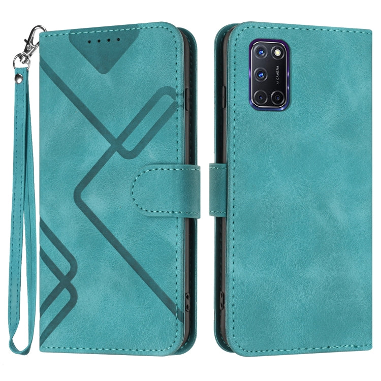 Line Pattern Skin Feel Leather Phone Case, For OPPO A74 5G/A93 5G/A54 5G, For OPPO Reno5 4G / 5G / Find X3 Lite, For OPPO A15 / A15s, For OPPO A53s / A32 / A53, For OPPO A52 / A72 / A92, For OPPO A9 2020/A5 2020