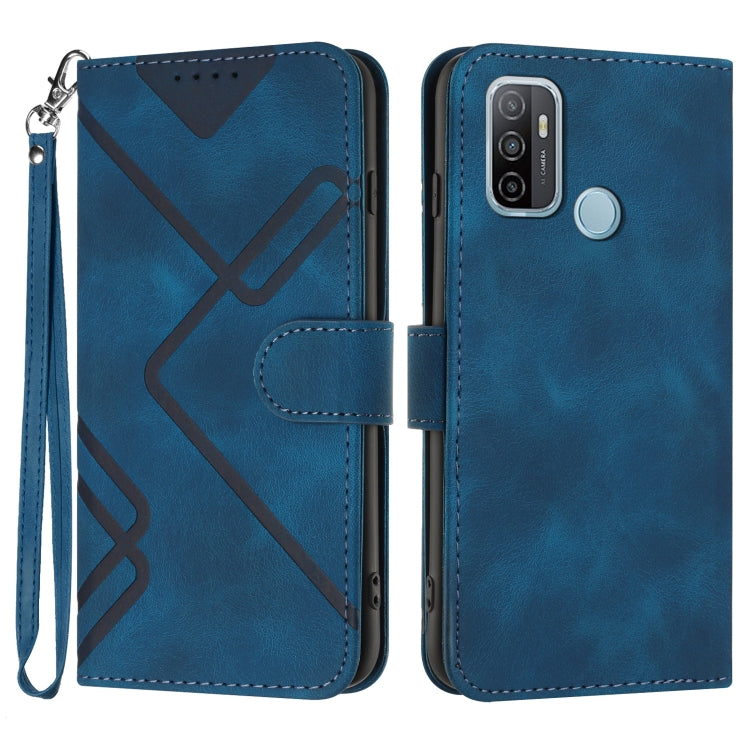 Line Pattern Skin Feel Leather Phone Case, For OPPO A74 5G/A93 5G/A54 5G, For OPPO Reno5 4G / 5G / Find X3 Lite, For OPPO A15 / A15s, For OPPO A53s / A32 / A53, For OPPO A52 / A72 / A92, For OPPO A9 2020/A5 2020