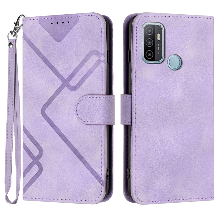 Line Pattern Skin Feel Leather Phone Case, For OPPO A74 5G/A93 5G/A54 5G, For OPPO Reno5 4G / 5G / Find X3 Lite, For OPPO A15 / A15s, For OPPO A53s / A32 / A53, For OPPO A52 / A72 / A92, For OPPO A9 2020/A5 2020