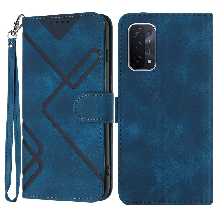 Line Pattern Skin Feel Leather Phone Case, For OPPO A74 5G/A93 5G/A54 5G, For OPPO Reno5 4G / 5G / Find X3 Lite, For OPPO A15 / A15s, For OPPO A53s / A32 / A53, For OPPO A52 / A72 / A92, For OPPO A9 2020/A5 2020