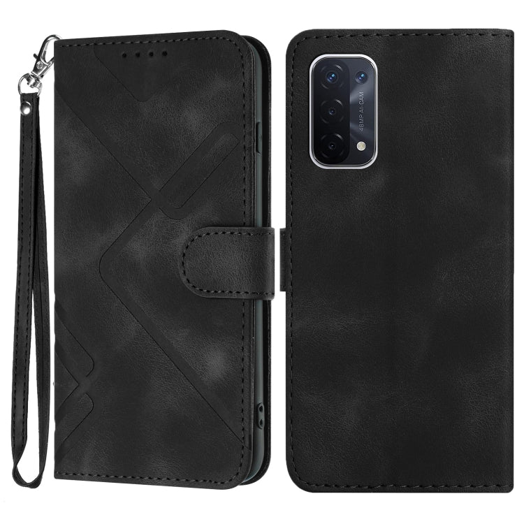Line Pattern Skin Feel Leather Phone Case, For OPPO A74 5G/A93 5G/A54 5G, For OPPO Reno5 4G / 5G / Find X3 Lite, For OPPO A15 / A15s, For OPPO A53s / A32 / A53, For OPPO A52 / A72 / A92, For OPPO A9 2020/A5 2020