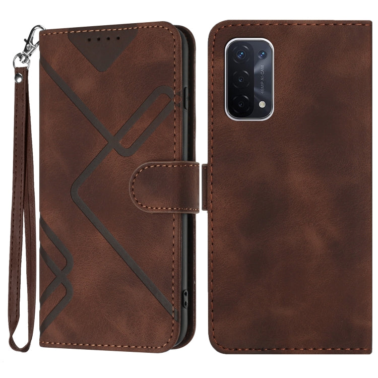 Line Pattern Skin Feel Leather Phone Case, For OPPO A74 5G/A93 5G/A54 5G, For OPPO Reno5 4G / 5G / Find X3 Lite, For OPPO A15 / A15s, For OPPO A53s / A32 / A53, For OPPO A52 / A72 / A92, For OPPO A9 2020/A5 2020