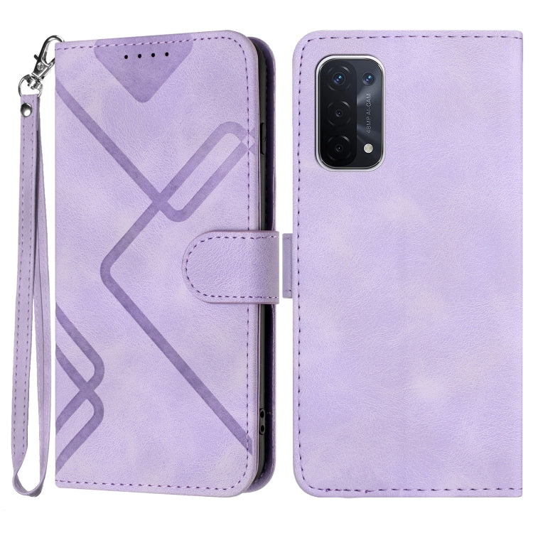 Line Pattern Skin Feel Leather Phone Case, For OPPO A74 5G/A93 5G/A54 5G, For OPPO Reno5 4G / 5G / Find X3 Lite, For OPPO A15 / A15s, For OPPO A53s / A32 / A53, For OPPO A52 / A72 / A92, For OPPO A9 2020/A5 2020