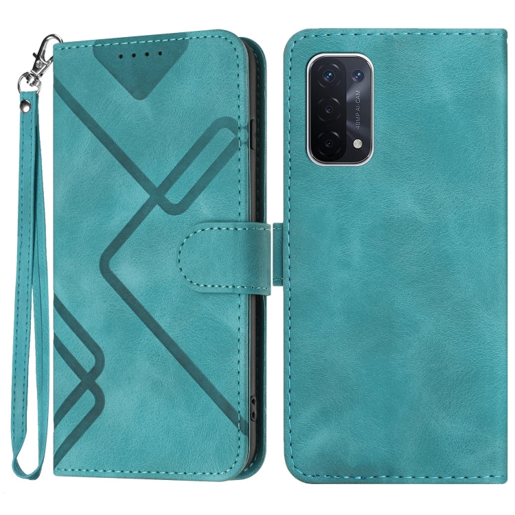 Line Pattern Skin Feel Leather Phone Case, For OPPO A74 5G/A93 5G/A54 5G, For OPPO Reno5 4G / 5G / Find X3 Lite, For OPPO A15 / A15s, For OPPO A53s / A32 / A53, For OPPO A52 / A72 / A92, For OPPO A9 2020/A5 2020