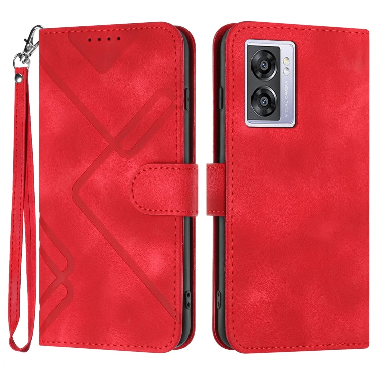 Line Pattern Skin Feel Leather Phone Case, For OPPO A1 Pro / Reno8 T 5G Global, For OPPO A77 4G Global, For OPPO A98 5G, For OPPO A17, For OPPO A57e 4G Global/A57s 4G Global, For OPPO A57s 4G/A77 5G/A57 5G, For OPPO A57 5G/A77 5G/A57 4G Global         ...