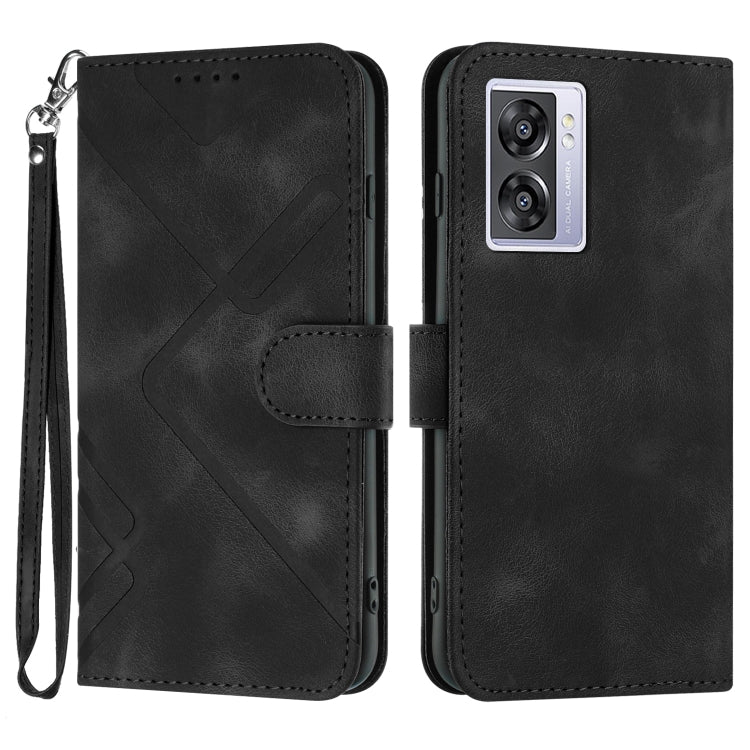 Line Pattern Skin Feel Leather Phone Case, For OPPO A1 Pro / Reno8 T 5G Global, For OPPO A77 4G Global, For OPPO A98 5G, For OPPO A17, For OPPO A57e 4G Global/A57s 4G Global, For OPPO A57s 4G/A77 5G/A57 5G, For OPPO A57 5G/A77 5G/A57 4G Global         ...