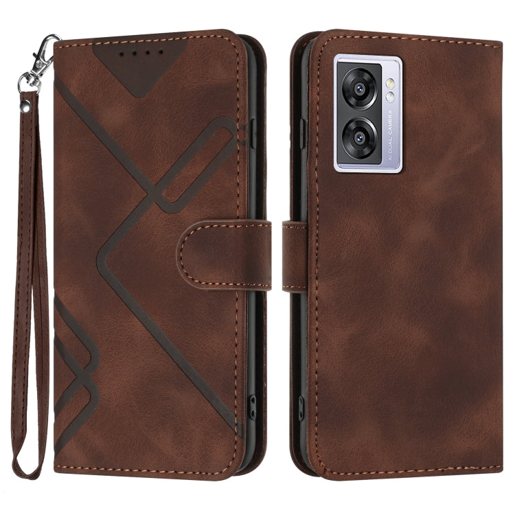 Line Pattern Skin Feel Leather Phone Case, For OPPO A1 Pro / Reno8 T 5G Global, For OPPO A77 4G Global, For OPPO A98 5G, For OPPO A17, For OPPO A57e 4G Global/A57s 4G Global, For OPPO A57s 4G/A77 5G/A57 5G, For OPPO A57 5G/A77 5G/A57 4G Global         ...
