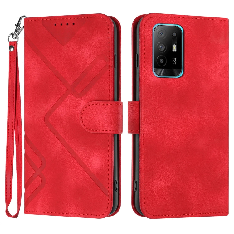 Line Pattern Skin Feel Leather Phone Case, For OPPO Reno8 5G, For OPPO A36 / A76 / A96 / K10 4G, For OPPO Reno6 Z 5G/Reno5 F/Reno5 Lite, For OPPO A16, For OPPO A16 4G/A55 5G/A53s 5G, For OPPO Reno6 Pro+ 5G, For OPPO A94 4G/A95 5G/Reno5 Z               ...