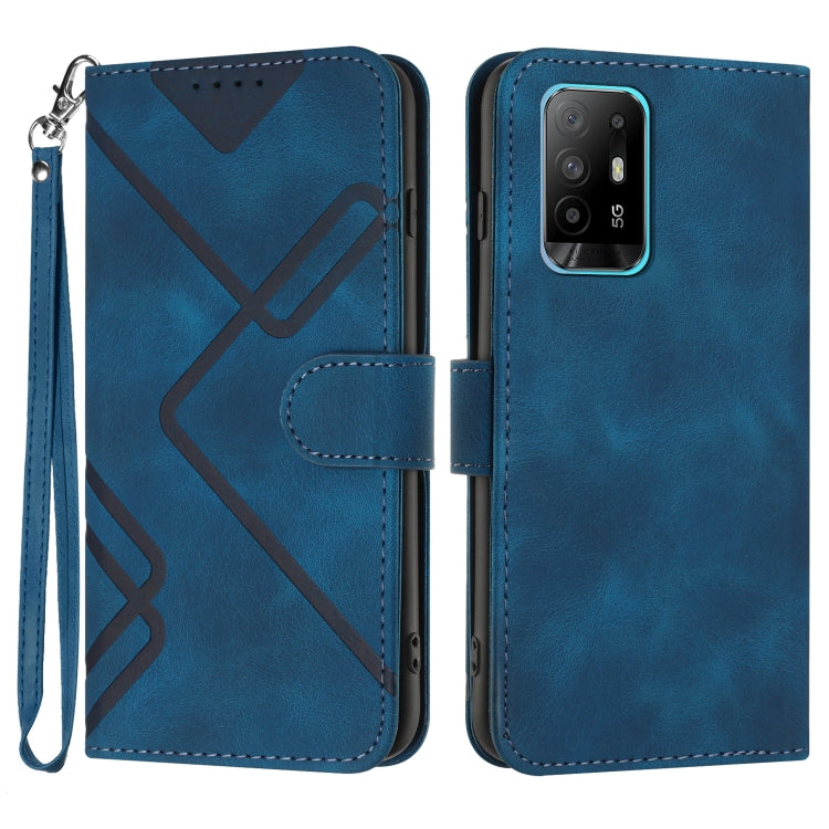 Line Pattern Skin Feel Leather Phone Case, For OPPO Reno8 5G, For OPPO A36 / A76 / A96 / K10 4G, For OPPO Reno6 Z 5G/Reno5 F/Reno5 Lite, For OPPO A16, For OPPO A16 4G/A55 5G/A53s 5G, For OPPO Reno6 Pro+ 5G, For OPPO A94 4G/A95 5G/Reno5 Z               ...