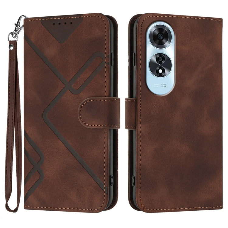 Line Pattern Skin Feel Leather Phone Case, For OPPO A60, For OPPO Reno11 F / F25 Pro, For OPPO A38 /  A18, For OPPO Find X8 Pro, For OPPO A78 5G / A1x, For OPPO Reno8 T 4G, For OPPO Find X6 Pro, For OPPO Find X6